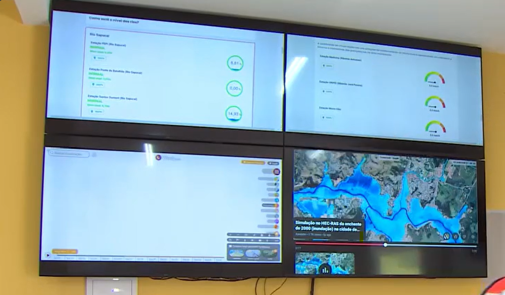 Video Wall de monitoramento em operação